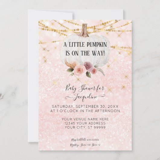 Een kleine pompoenWaterverf Floral String Lights I Kaart (Voorkant)