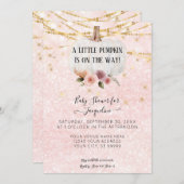 Een kleine pompoenWaterverf Floral String Lights I Kaart (Voorkant / Achterkant)