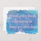 Een kleine positieve gedachte - inspirerend quote briefkaart (Voorkant / Achterkant)