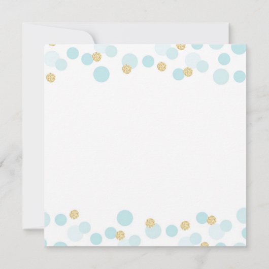 Een kleine Prince Baby shower Blauw Goud Glitter Kaart (Achterkant)