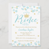 Een kleine Prince Baby shower Blauw Goud Glitter Kaart (Voorkant)