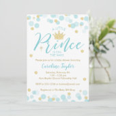 Een kleine Prince Baby shower Blauw Goud Glitter Kaart (Staand voorkant)
