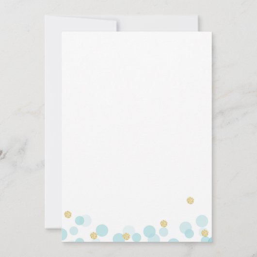 Een kleine Prince Baby shower Blauw Goud Glitter Kaart (Achterkant)