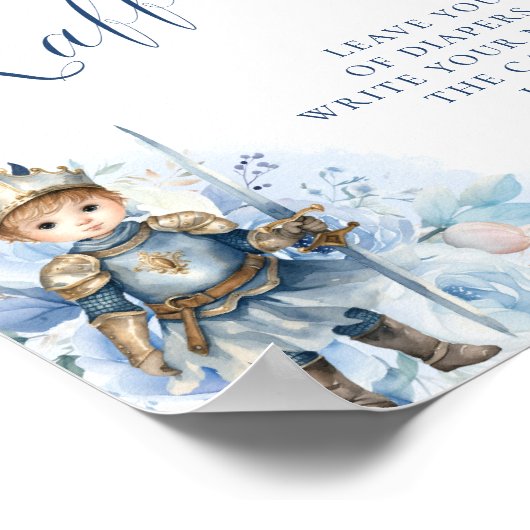 Een kleine Prince Royal Blue Diaper Raffle Poster (Hoek)