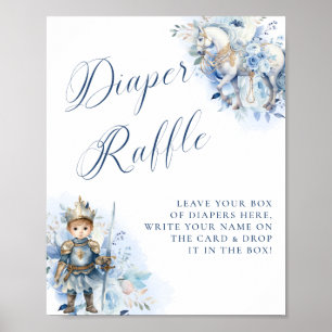 Een kleine Prince Royal Blue Diaper Raffle Poster