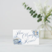 Een kleine Prince Royal Blue Shower Kusjes Informatiekaartje (Staand voorkant)