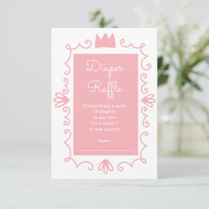 Een kleine Princess Modern Pink Girl Baby shower Informatiekaartje