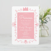 Een kleine Princess Modern Pink Girl Baby shower Kaart (Staand voorkant)