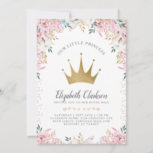 Een kleine Princess Verjaardag Kaart (Voorkant)