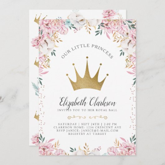 Een kleine Princess Verjaardag Kaart (Voorkant / Achterkant)