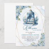 Een kleine prins is onderweg jongen baby shower kaart (Voorkant / Achterkant)