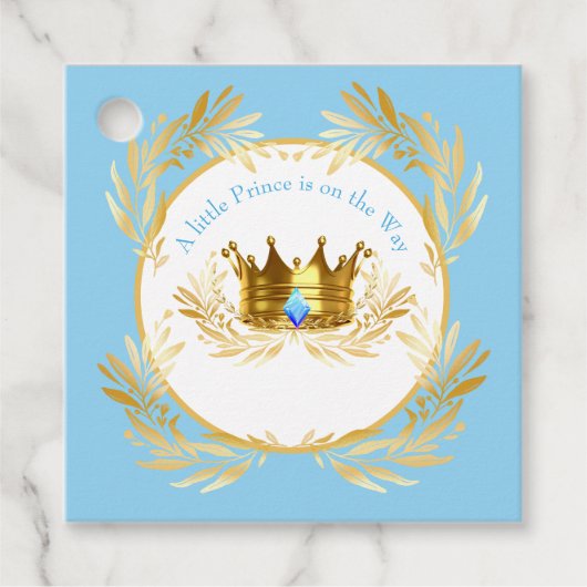 Een kleine prins is onderweg naar baby Invitation Bedankjes Labels (Voorkant)