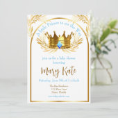 Een kleine prins is onderweg naar baby Invitation Kaart (Staand voorkant)