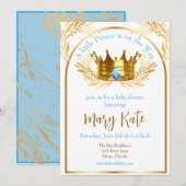 Een kleine prins is onderweg naar baby Invitation Kaart (Voorkant / Achterkant)