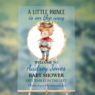 Een Kleine Prins Is Op Weg Baby Shower Acryl Bord