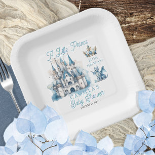 Een kleine prins is op weg jongen Baby shower Papieren Bordje