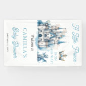 Een kleine prins is op weg jongen Baby shower Spandoek (Horizontaal)