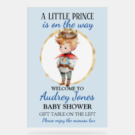 Een kleine prins is op weg naar het Baby shower Acryl Bord