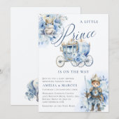 Een kleine prins koninklijk blauwe douche uitnodig kaart (Voorkant / Achterkant)