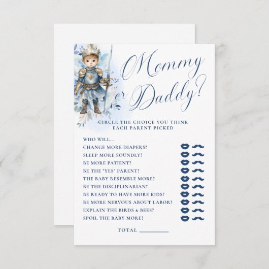 Een Kleine Prins Koninklijk Blauwe Shower Moeder o Kaart (Voorkant / Achterkant)