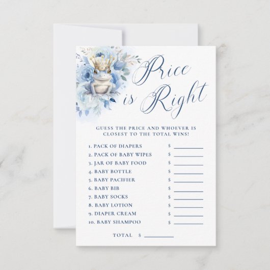 Een Kleine Prins Koninklijk Blauwe Shower Price is Kaart (Voorkant)