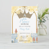 Een kleine prins met kasteel Baby shower Kaart (Staand voorkant)