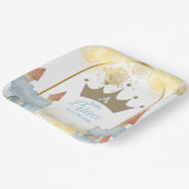 Een kleine prins met kasteel Baby shower Papieren Bordje (Gebogen)