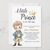 Een kleine prins | Royal Blue en Gold Baby shower Kaart (Voorkant)