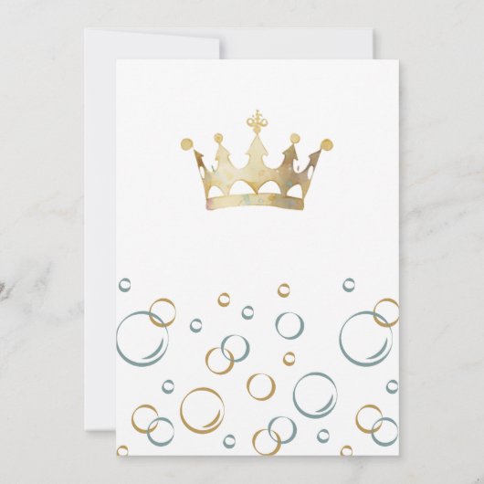 Een kleine prins | Royal Blue en Gold Baby shower Kaart (Achterkant)