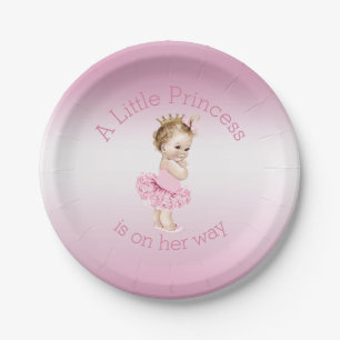 Een kleine prinses Ballerina Baby shower Roze Papieren Bordje
