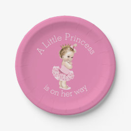 Een kleine prinses Ballerina Baby shower Roze Papieren Bordje