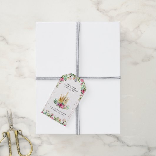 Een kleine prinses Floral Cadeaulabel (Met Touw)