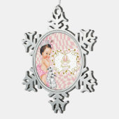 Een kleine prinses is onderweg. tin sneeuwvlok ornament (Rechts)