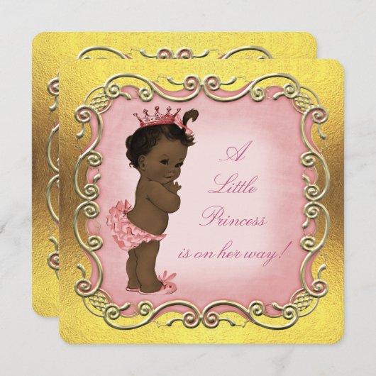 Een kleine prinses is op haar weg Etnisch Baby sho Kaart (Voorkant / Achterkant)