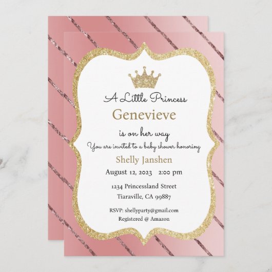 Een kleine prinses is op haar weg, Tiara Kaart (Voorkant / Achterkant)