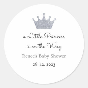 Een kleine prinses is op weg naar Labels, Favor Ronde Sticker