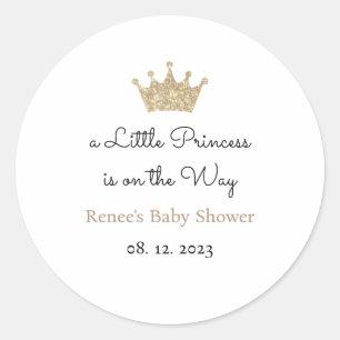 Een kleine prinses is op weg naar Labels, Favor Ronde Sticker