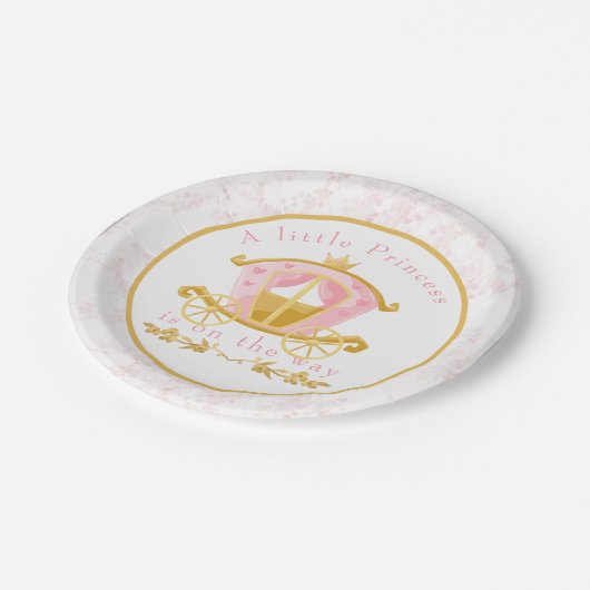 Een kleine prinses is op weg uitnodiging papieren bordje (Gekanteld)