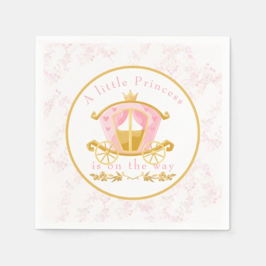 Een kleine prinses is op weg uitnodiging servet (Voorkant)