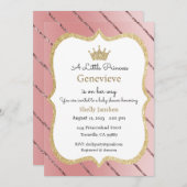 Een Kleine Prinses is Op Weg Uitnodiging, Tiara  Kaart (Voorkant / Achterkant)