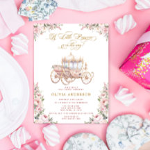 Een kleine prinses koets roze bloemig Baby shower