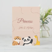 Een kleine prinses komt eraan kaart (Staand voorkant)