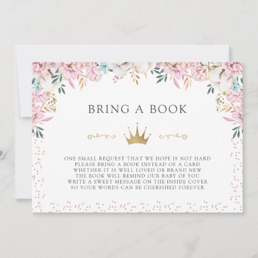 Een kleine prinses neemt een boek mee kaart (Voorkant)