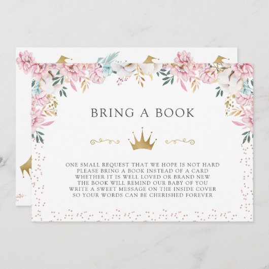 Een kleine prinses neemt een boek mee kaart (Voorkant / Achterkant)