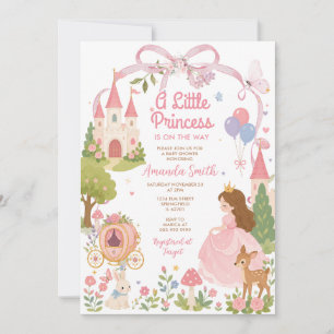 Een Kleine Prinses Roze Strik Sprookje Baby Borrel Kaart