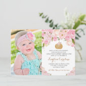 Een kleine Pumpkin Birthday-uitnodiging Kaart (Staand voorkant)