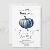 Een kleine Pumpkin Blue Baby shower uitnodiging (Voorkant)