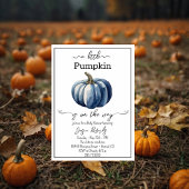 Een kleine Pumpkin Blue Baby shower uitnodiging