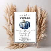 Een kleine Pumpkin Blue Baby shower uitnodiging
