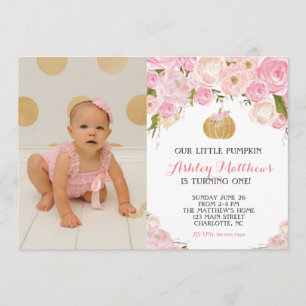 Een kleine Pumpkin glitter Gold BIRTHDAY party Kaart